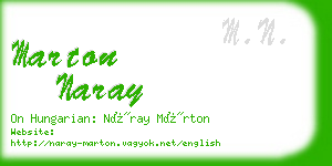 marton naray business card